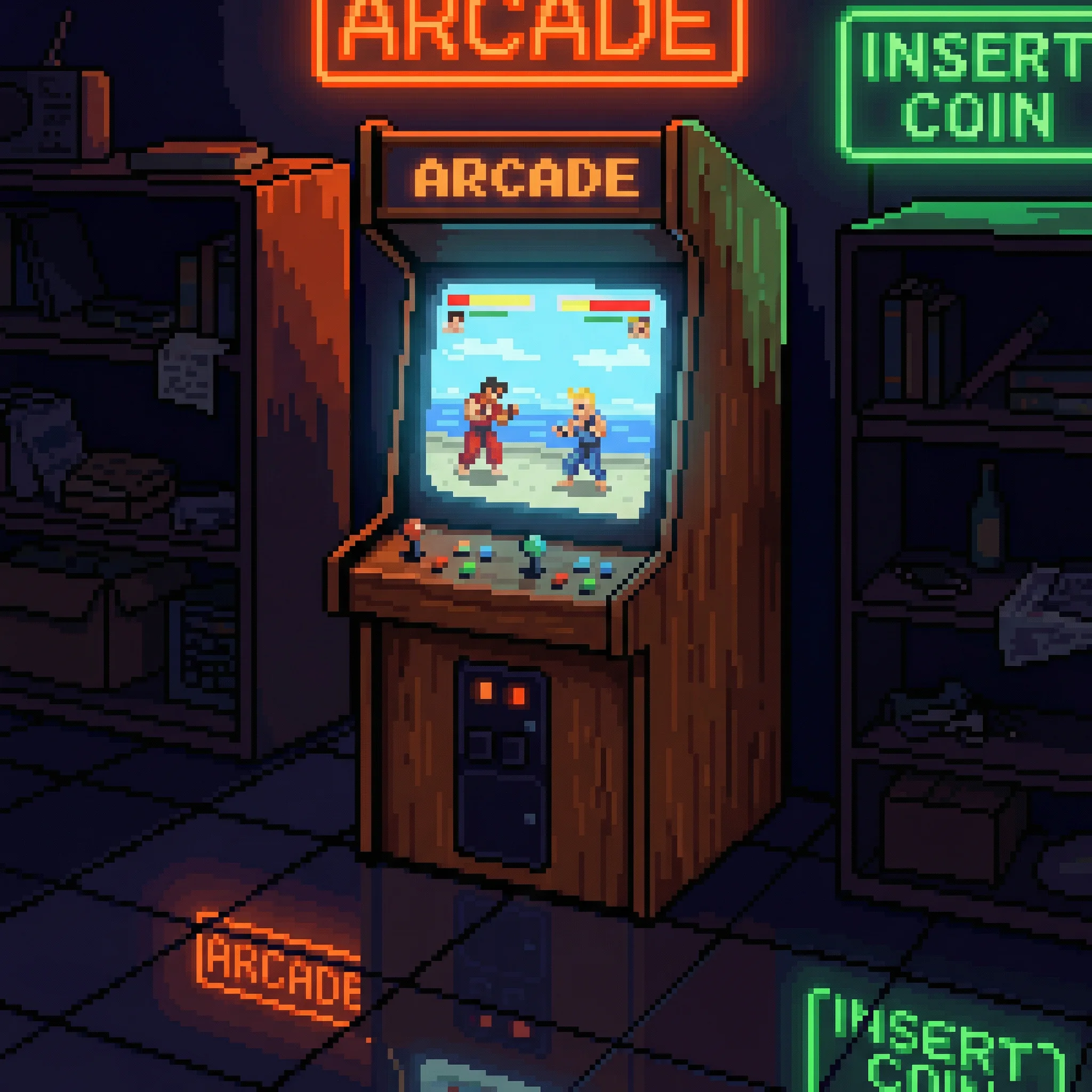 像素艺术作品：怀旧街机厅 - 英雄联盟竞猜 社区创作